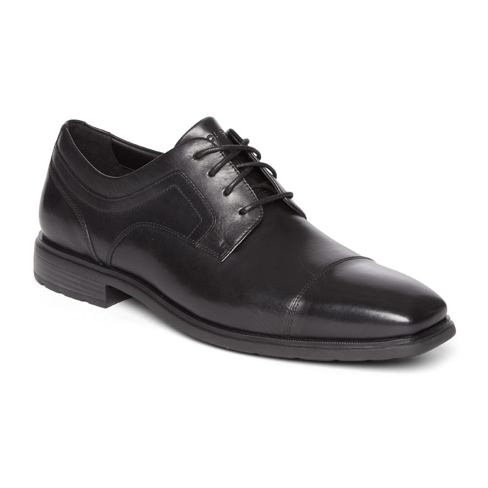 Rockport Dress Shoes For Mens Black - Dres Sports Business 2 Plain Cap Toe - FT7631482